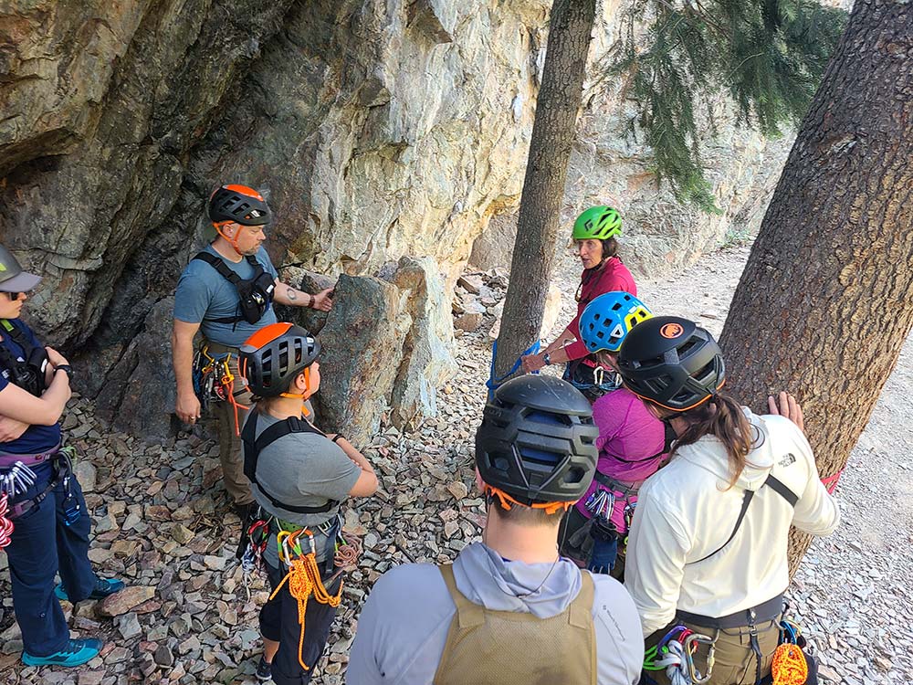group of rock climbers